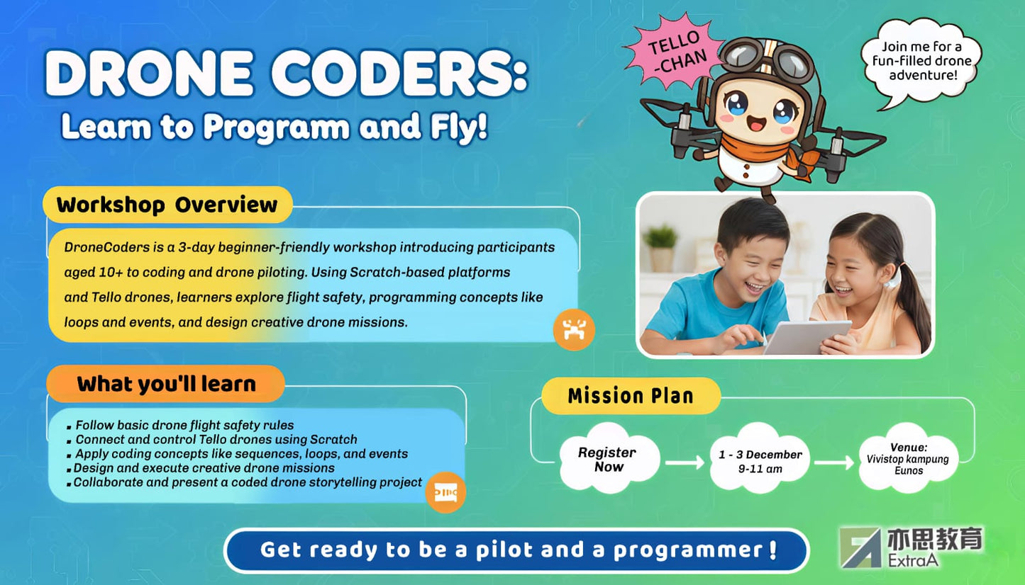 Kids Innovation Camp: Drone Coders: Learn to Program and Fly
