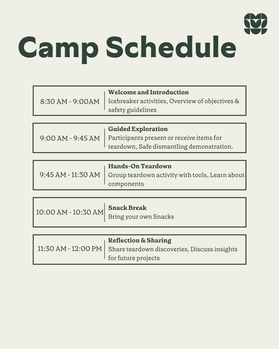 Kids Adventure Camp 2025: Inside Out โ The Art of Tinkering