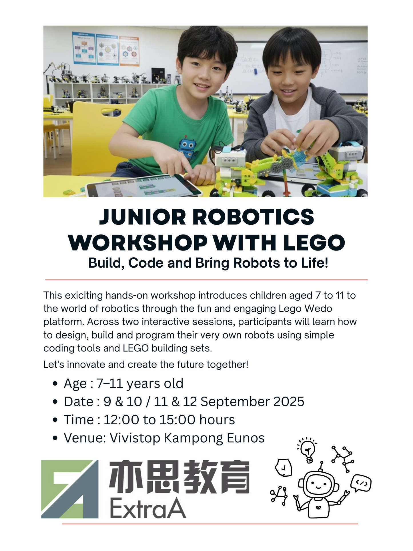 Kids Innovation Camp: Junior Robotics Workshop with LEGO