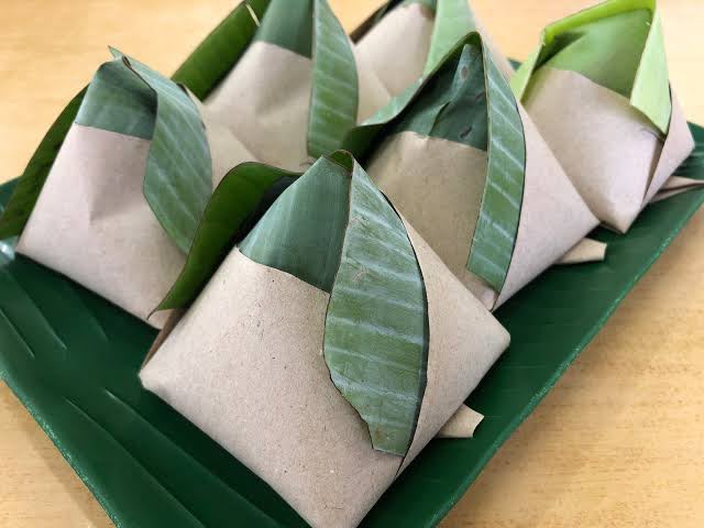 Mini nasi lemak wrapped in banana leaves by Bollywood Farms
