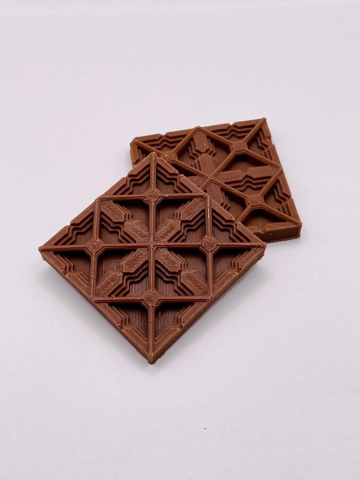 Architectural 3D-printed chocolates by Modesi Chocolates