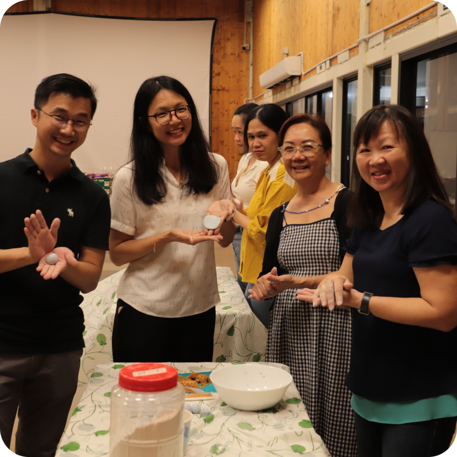 Corporate participants enjoying a seasonal farm-to-table experience